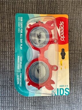 Speedo Kids Red Swim Goggles with Clear Lenses